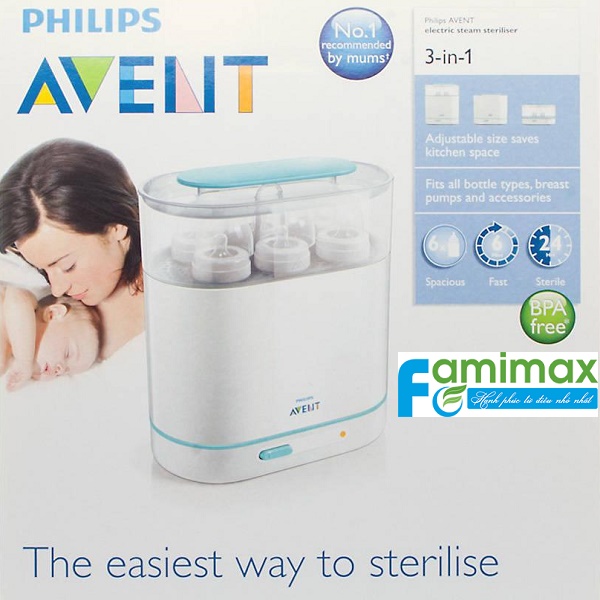 Máy tiệt trùng bình sữa Philips Avent 3 in 1