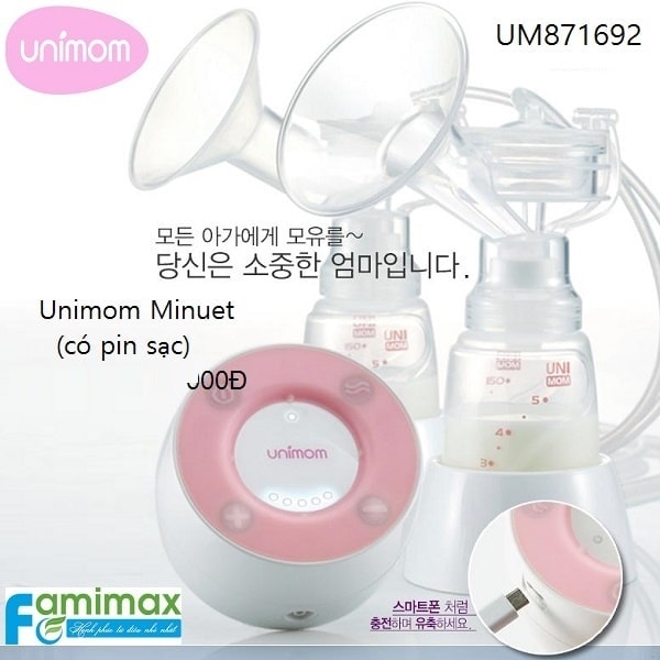 Máy hút sữa Unimom Minuet có pin sạc