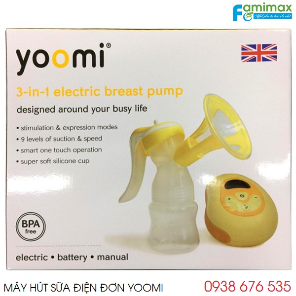 Máy hút sữa điện đơn Yoomi 3 in 1 Anh Quốc